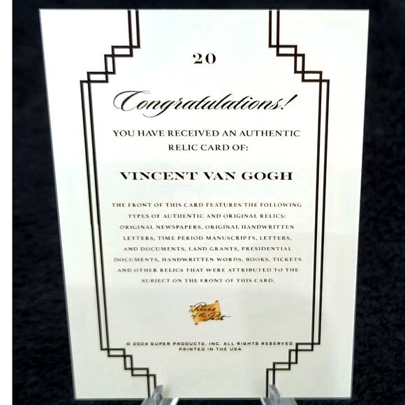 Authentic Vincent Van Gogh Handwriting Relic Piece of History Amazing Artist - Picture 4 of 4